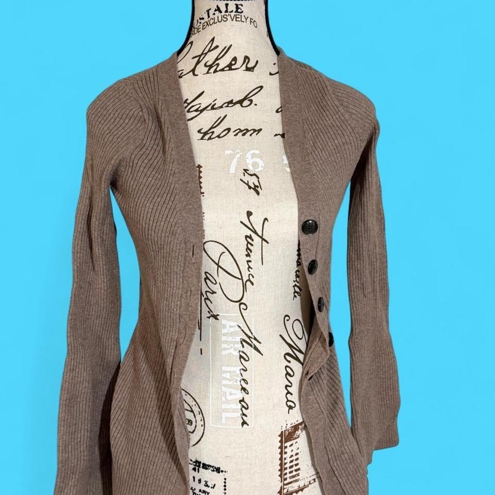 Old Navy Brown Ribbed Cardigan SoSoft Lite Button Front XS